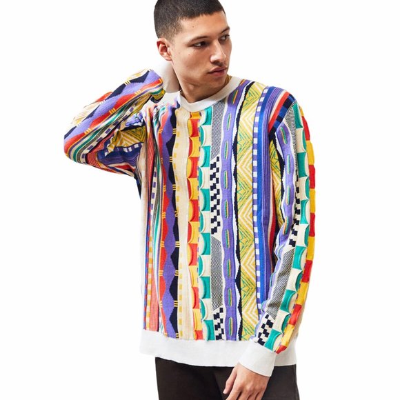 Pacsun Colorful Enes Crew Neck Sweater 